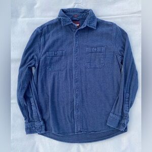 Alesbury Blue Herringbone Casual Button Front Flannel Shirt Men’s Small Cotton